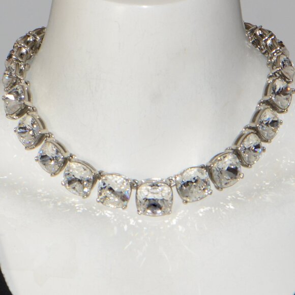 Kenneth Jay Lane KJL Crystal Graduated Stone Headlight Necklace
